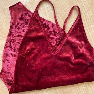 F21 Red Velvet Bodysuit